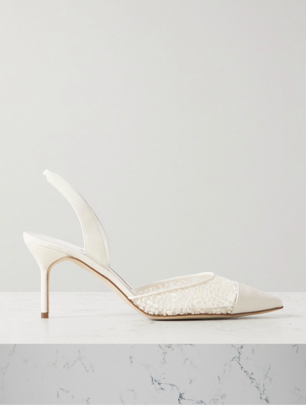 NWT Manolo Blahnik Capsli 70 Lace & Crepe